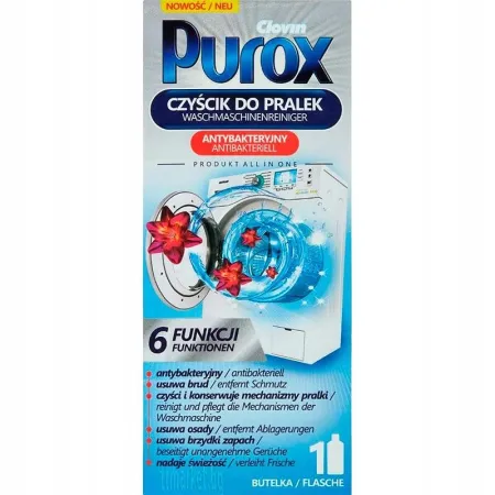 Purox Czyścik do Pralki Antybakteryjny 250ml – Czyszczenie i Ochrona Pralki