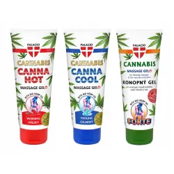Palacio Cannabis zestaw 3 żeli konopnych do masażu 3x200 ml Hot Cool Forte